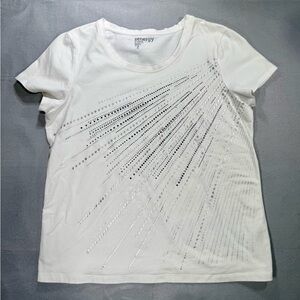 Zenergy White Tee with Silver Embellishments
